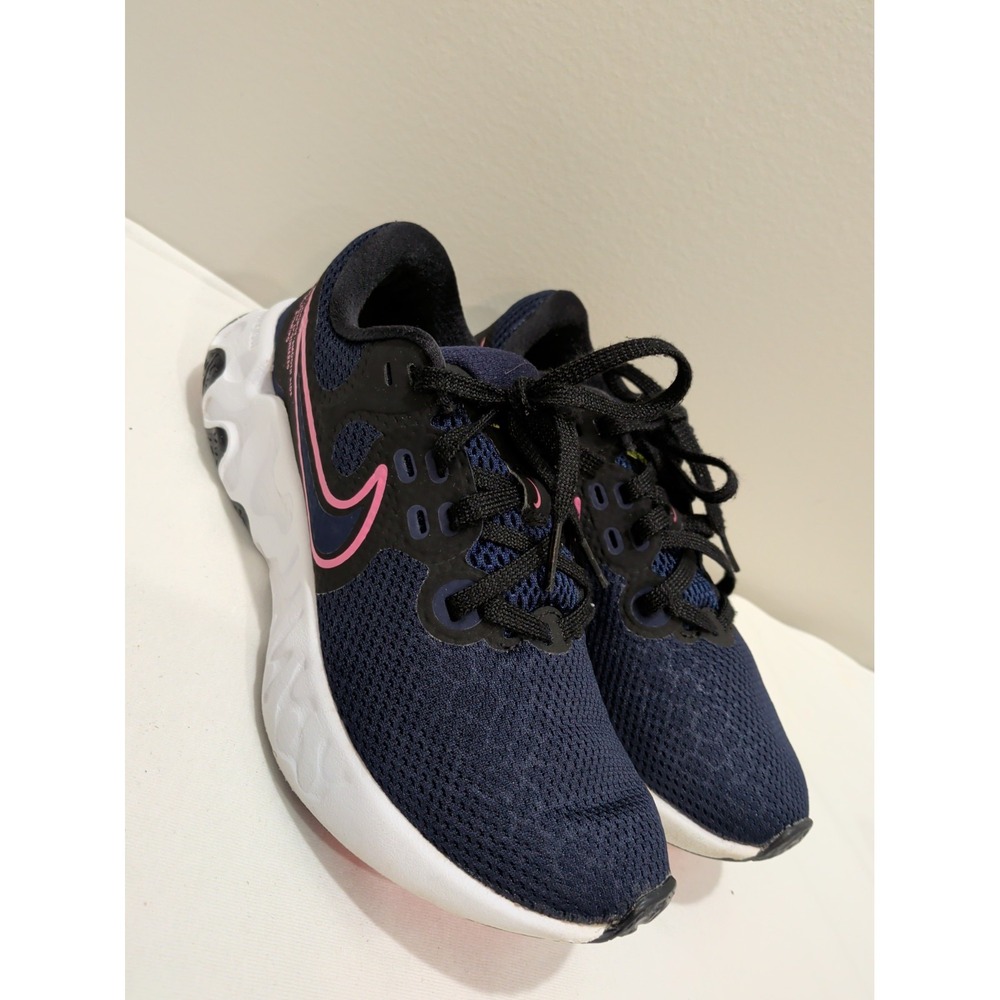 Nike Renew Ride 2 Blackened Blue Pink Glow Womens Sz 6 CU3508-401